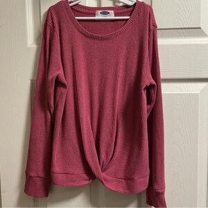 Old Navy Raspberry Ribbed Knit Top